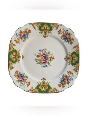 Set of 6 Windsor Floral Porcelain Square Bread & Butter/ Desert Plate -England